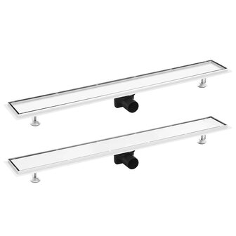 Doucheafvoer met 2-in-1 deksel 93x14 cm roestvrij staal 2