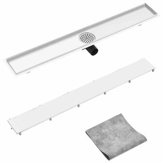 Doucheafvoer met 2-in-1 deksel 93x14 cm roestvrij staal 3