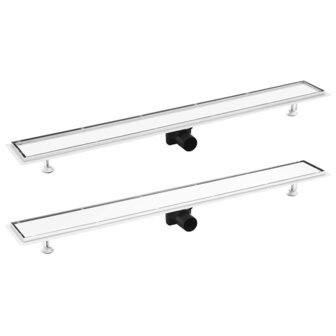 Doucheafvoer met 2-in-1 deksel 103x14 cm roestvrij staal 2