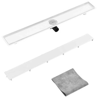 Doucheafvoer met 2-in-1 deksel 103x14 cm roestvrij staal 3