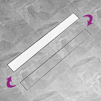 Doucheafvoer met 2-in-1 deksel 103x14 cm roestvrij staal 4