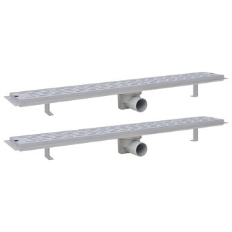Doucheafvoer 2 st rechthoekig lijn 830x140 mm roestvrij staal 2