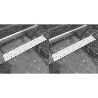 Doucheafvoer 2 st rechthoekig bubbel 730x140 mm roestvrij staal 1