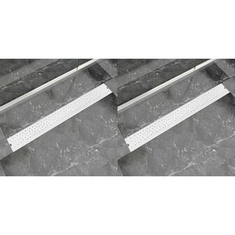 Doucheafvoer 2 st rechthoekig bubbel 930x140 mm roestvrij staal 1