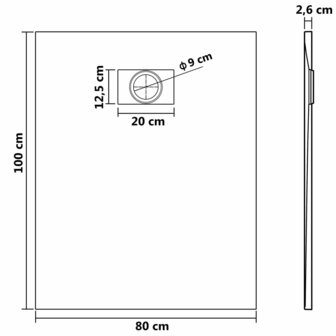 Douchebak 100x80 cm SMC zwart 6