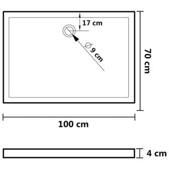 Douchebak rechthoekig 70x100 cm ABS wit 8