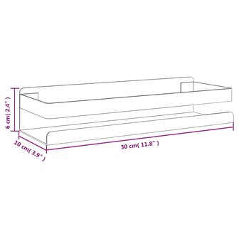 Doucherekje 30x10x6 cm geborsteld 304 roestvrij staal matzwart 8