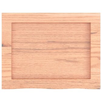 Wastafelblad 40x30x(2-6) cm behandeld massief hout lichtbruin 4