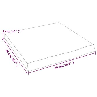 Wastafelblad 40x40x(2-4) cm behandeld massief hout lichtbruin 8