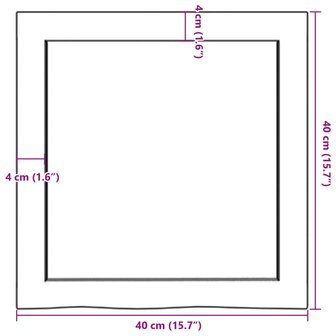 Wastafelblad 40x40x(2-6) cm behandeld massief hout lichtbruin 9