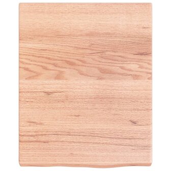 Wastafelblad 40x50x(2-4) cm behandeld massief hout lichtbruin 3