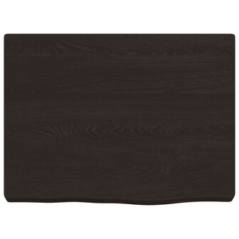Wastafelblad 40x30x(2-4) cm behandeld massief hout donkerbruin 3