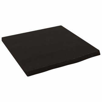 Wastafelblad 40x40x(2-4) cm behandeld massief hout donkerbruin 2