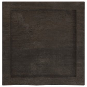 Wastafelblad 40x40x(2-4) cm behandeld massief hout donkerbruin 4