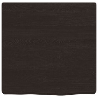 Wastafelblad 40x40x(2-6) cm behandeld massief hout donkerbruin 3
