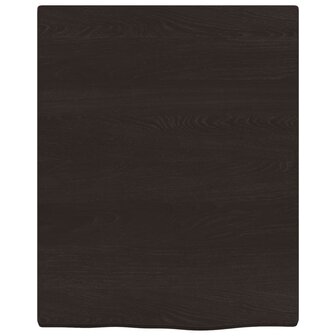 Wastafelblad 40x50x(2-4) cm behandeld massief hout donkerbruin 3