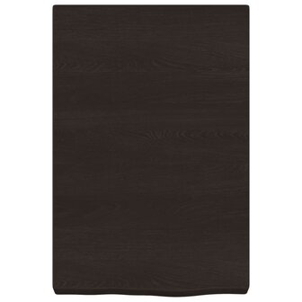 Wastafelblad 40x60x(2-6) cm behandeld massief hout donkerbruin 3