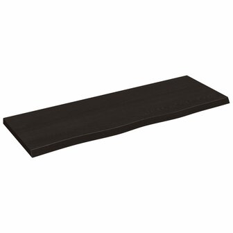 Wastafelblad 80x30x2 cm behandeld massief hout donkerbruin 2