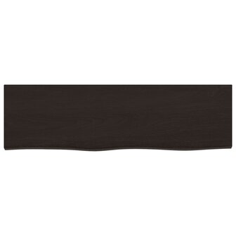 Wastafelblad 100x30x2 cm behandeld massief hout donkerbruin 3