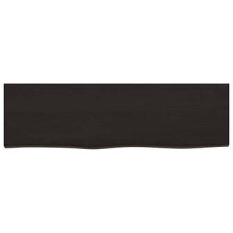 Wastafelblad 100x30x(2-4) cm behandeld massief hout donkerbruin 3