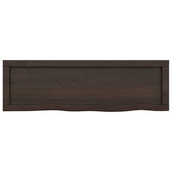 Wastafelblad 100x30x(2-4) cm behandeld massief hout donkerbruin 4