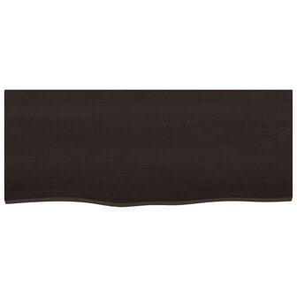 Wastafelblad 100x40x2 cm behandeld massief hout donkerbruin 3