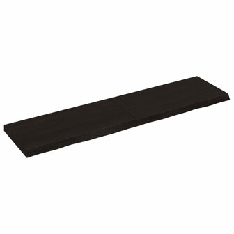 Wastafelblad 120x30x(2-4) cm behandeld massief hout donkerbruin 2