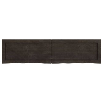 Wastafelblad 120x30x(2-4) cm behandeld massief hout donkerbruin 4