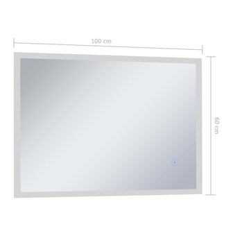 Badkamerspiegel LED met aanraaksensor 100x60 cm 8
