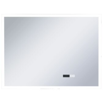 Badkamerspiegel LED met aanraaksensor en tijdweergave 80x60 cm 2