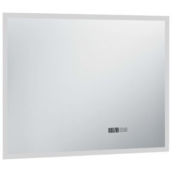 Badkamerspiegel LED met aanraaksensor en tijdweergave 80x60 cm 3