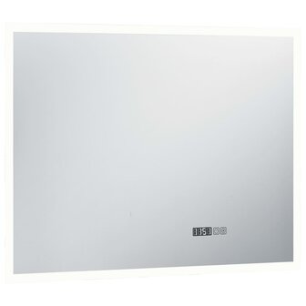 Badkamerspiegel LED met aanraaksensor en tijdweergave 80x60 cm 4