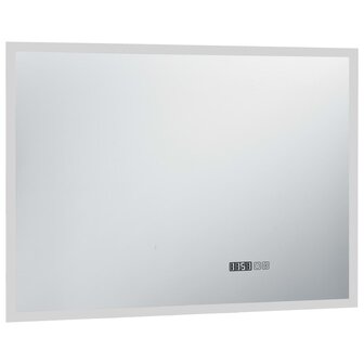 Badkamerspiegel LED met aanraaksensor en tijdweergave 100x60 cm 3