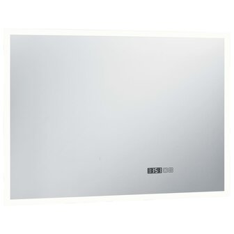 Badkamerspiegel LED met aanraaksensor en tijdweergave 100x60 cm 4