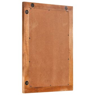 Badkamerspiegel 50x70x3 cm massief mangohout en glas bruin 4