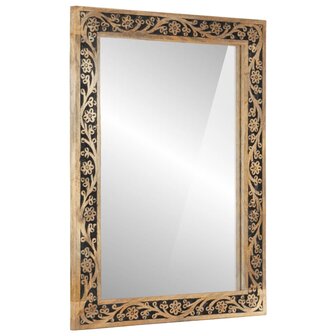 Badkamerspiegel 50x70x2,5 cm massief mangohout en glas 1