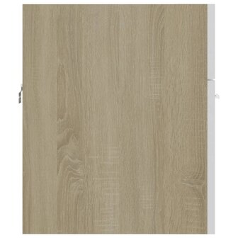 Wastafelkast 41x38,5x46 cm bewerkt hout wit en sonoma eiken 4