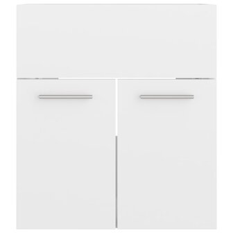 Wastafelkast 41x38,5x46 cm bewerkt hout hoogglans wit 3