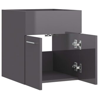 Wastafelkast 41x38,5x46 cm bewerkt hout hoogglans grijs 5