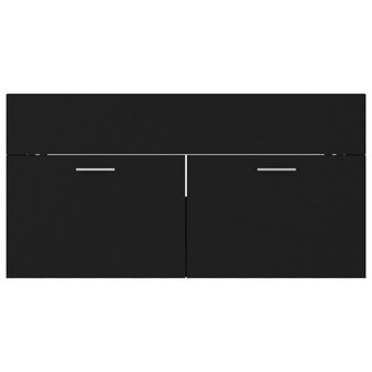 Wastafelkast 90x38,5x46 cm bewerkt hout zwart 5