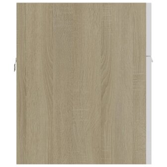 Wastafelkast 90x38,5x46 cm bewerkt hout wit en sonoma eiken 6
