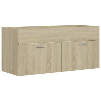 Wastafelkast 100x38,5x46 cm bewerkt hout sonoma eikenkleurig 2