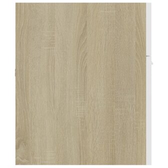 Wastafelkast 100x38,5x46 cm bewerkt hout wit en sonoma eiken 7