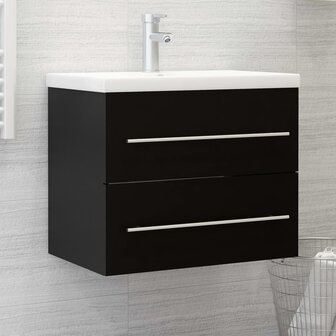 Wastafelkast 60x38,5x48 cm bewerkt hout zwart 1