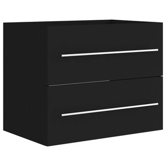 Wastafelkast 60x38,5x48 cm bewerkt hout zwart 2