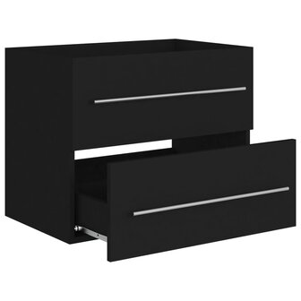 Wastafelkast 60x38,5x48 cm bewerkt hout zwart 5