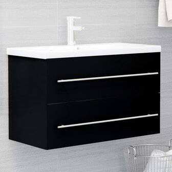 Wastafelkast 80x38,5x48 cm bewerkt hout zwart 1