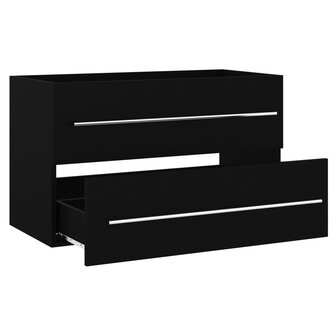 Wastafelkast 80x38,5x48 cm bewerkt hout zwart 3