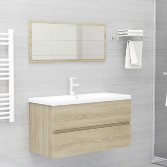 Wastafelkast 90x38,5x45 cm bewerkt hout sonoma eikenkleurig 3