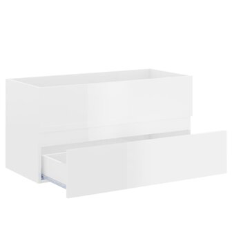 Wastafelkast 90x38,5x45 cm bewerkt hout hoogglans wit 4